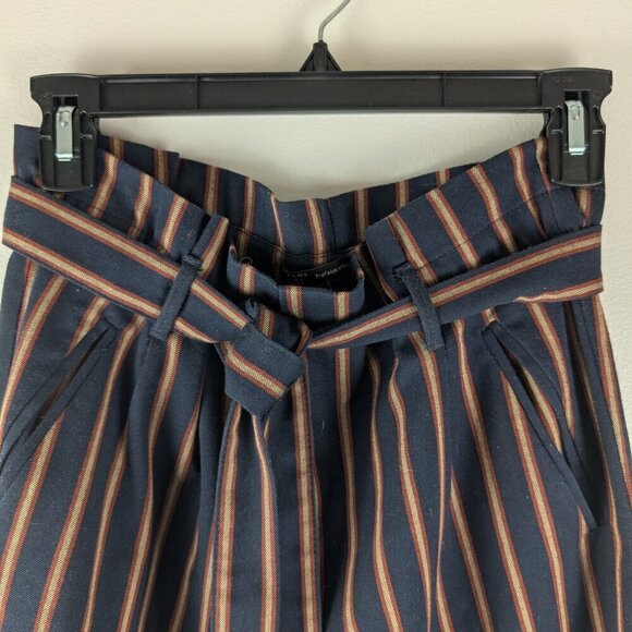 Zara Trafaluc Collection Striped Tie Waist Pants High Rise Casual Medium - Picture 2 of 5